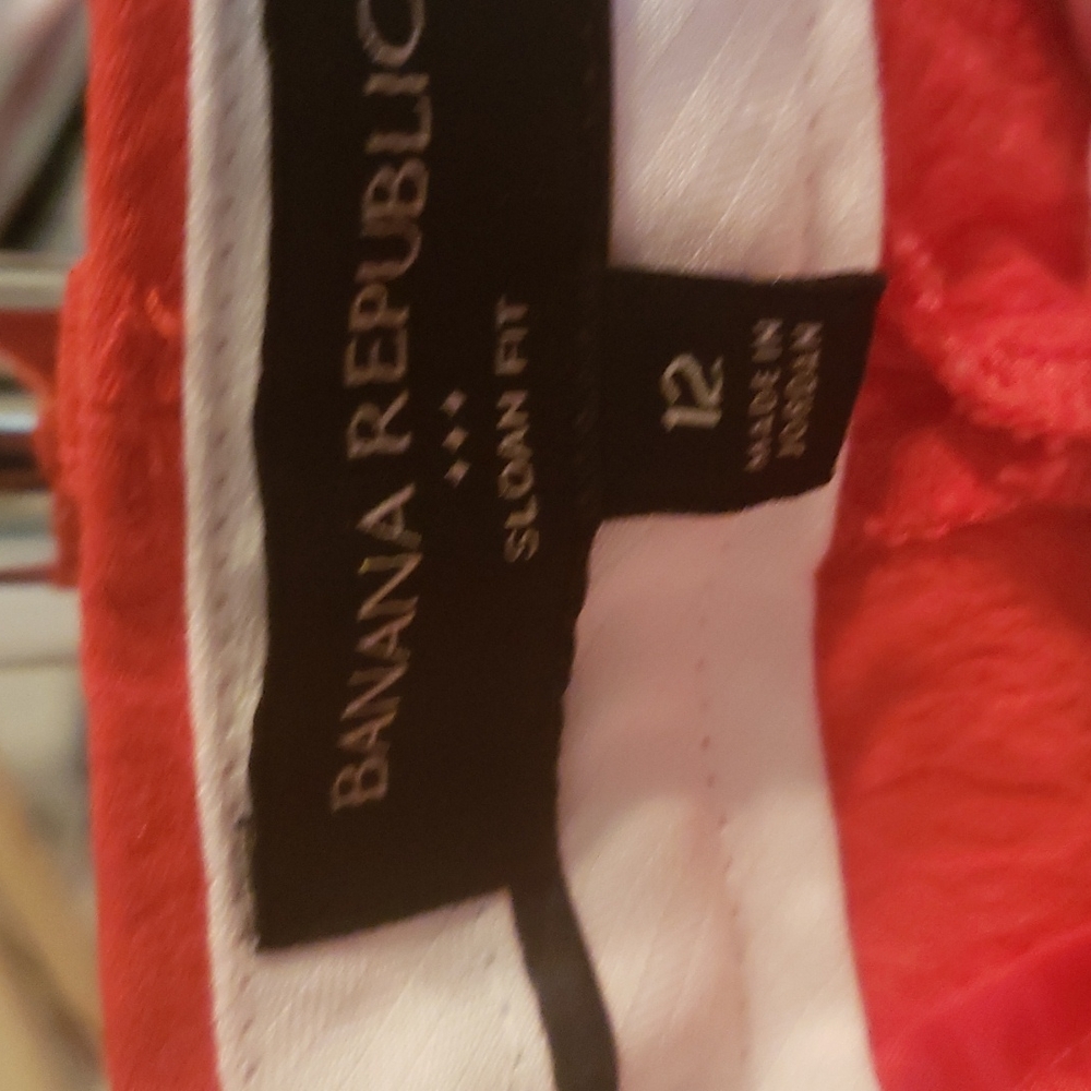 BR Sloan pants,  size 12, orange-red jacquard - Picture 2 of 4
